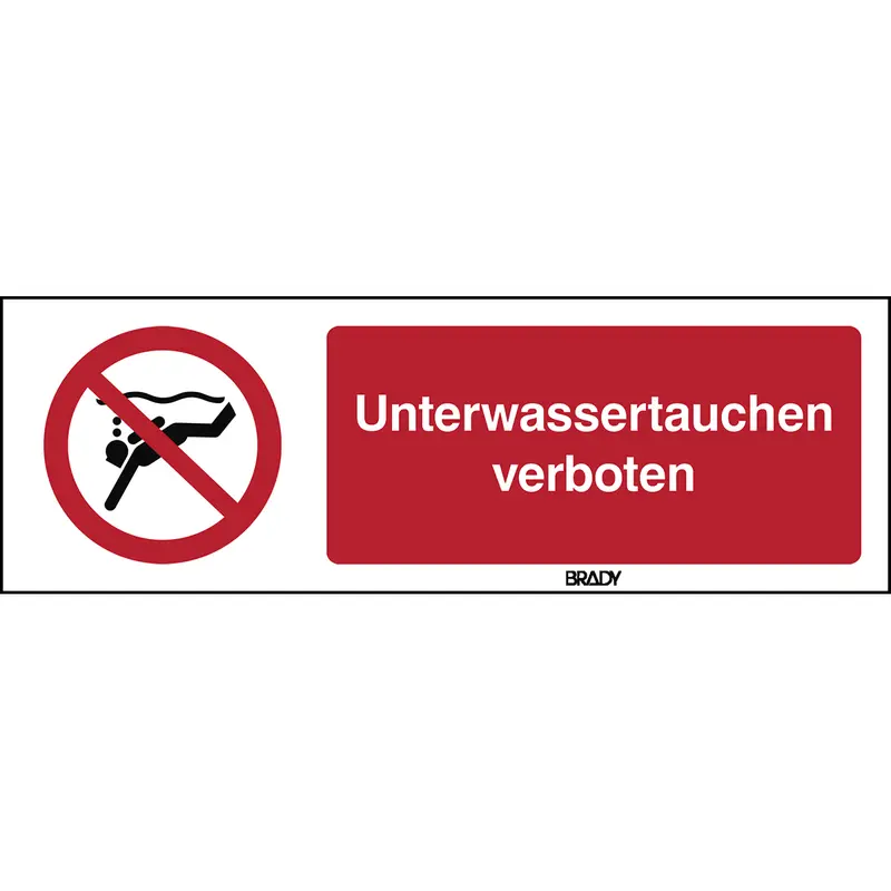 ISO Sicherheitskennzeichnung - Unterwassertauchen verboten