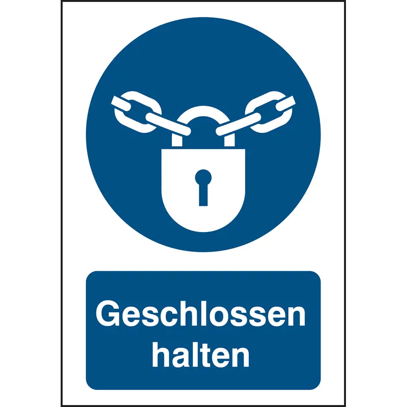 ISO Sicherheitskennzeichnung - Verschlossen halten