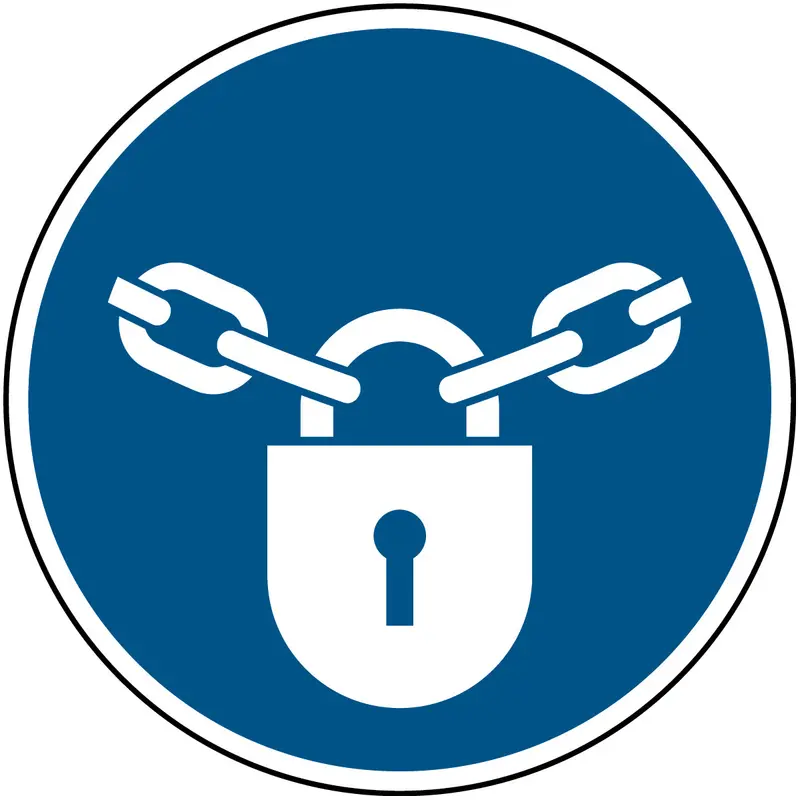 ISO Sicherheitskennzeichnung - Verschlossen halten