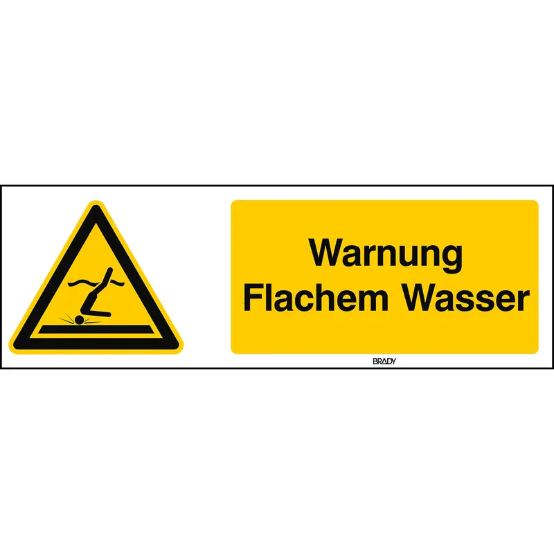 ISO Sicherheitskennzeichnung - Warnung Flachem Wasser