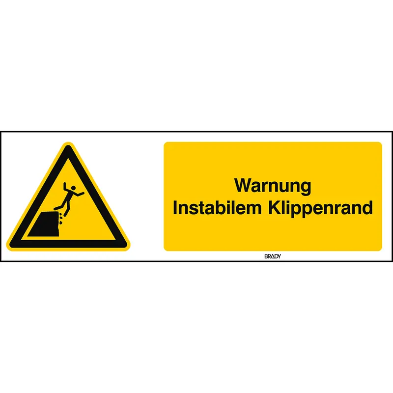 ISO Sicherheitskennzeichnung - Warnung Instabilem Klippenrand