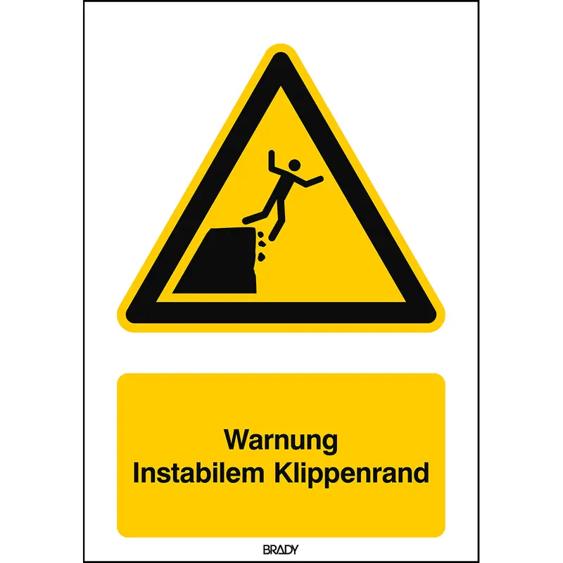 ISO Sicherheitskennzeichnung - Warnung Instabilem Klippenrand