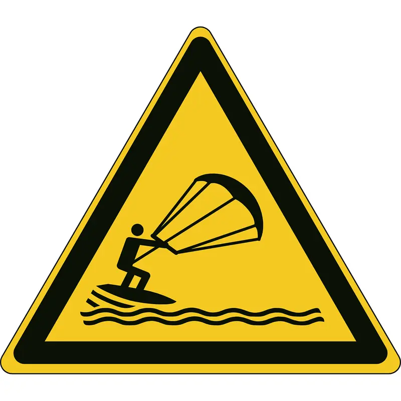 ISO Sicherheitskennzeichnung - Warnung Kitesurfern