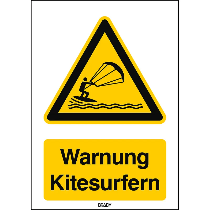 ISO Sicherheitskennzeichnung - Warnung Kitesurfern