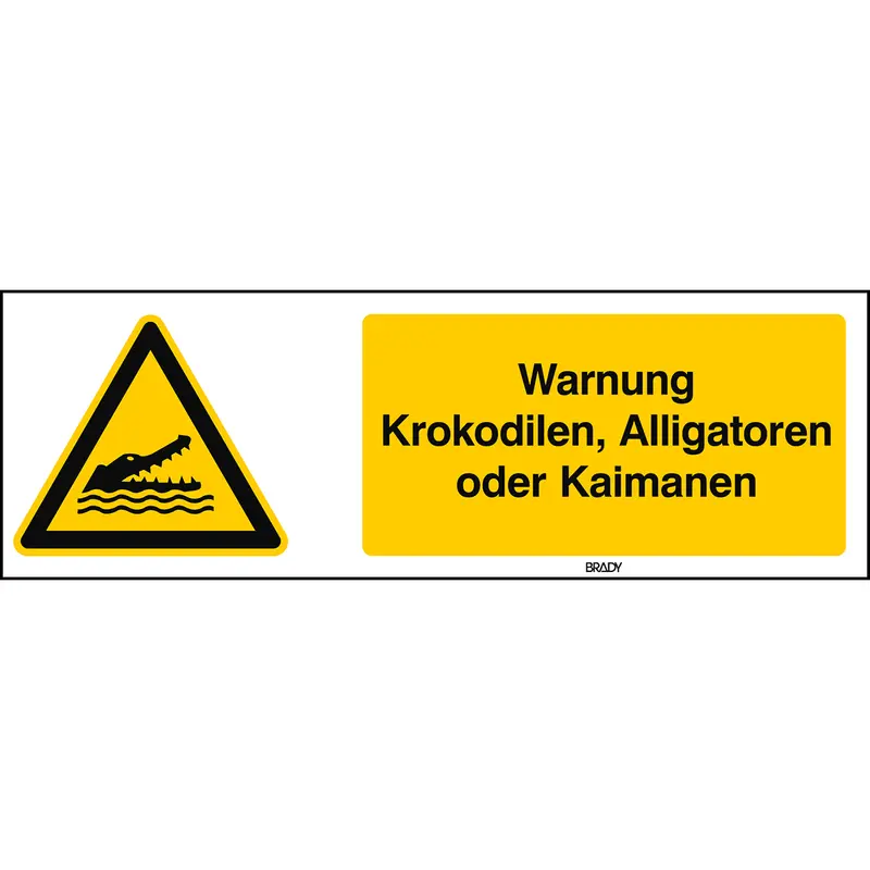 ISO Sicherheitskennzeichnung - Warnung Krokodilen, Alligatoren oder Kaimanen