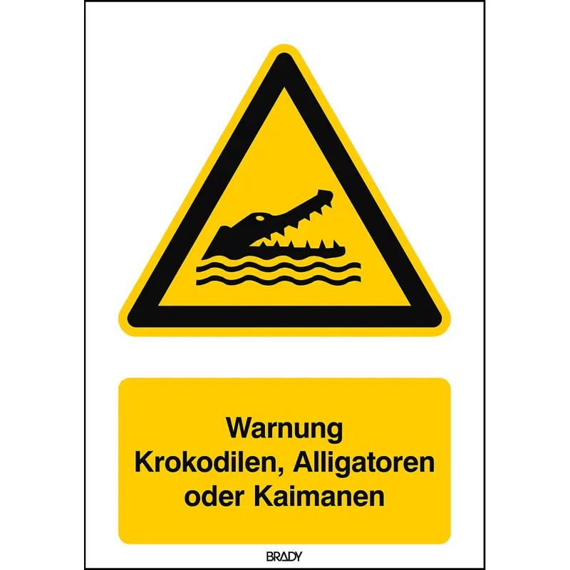 ISO Sicherheitskennzeichnung - Warnung Krokodilen, Alligatoren oder Kaimanen