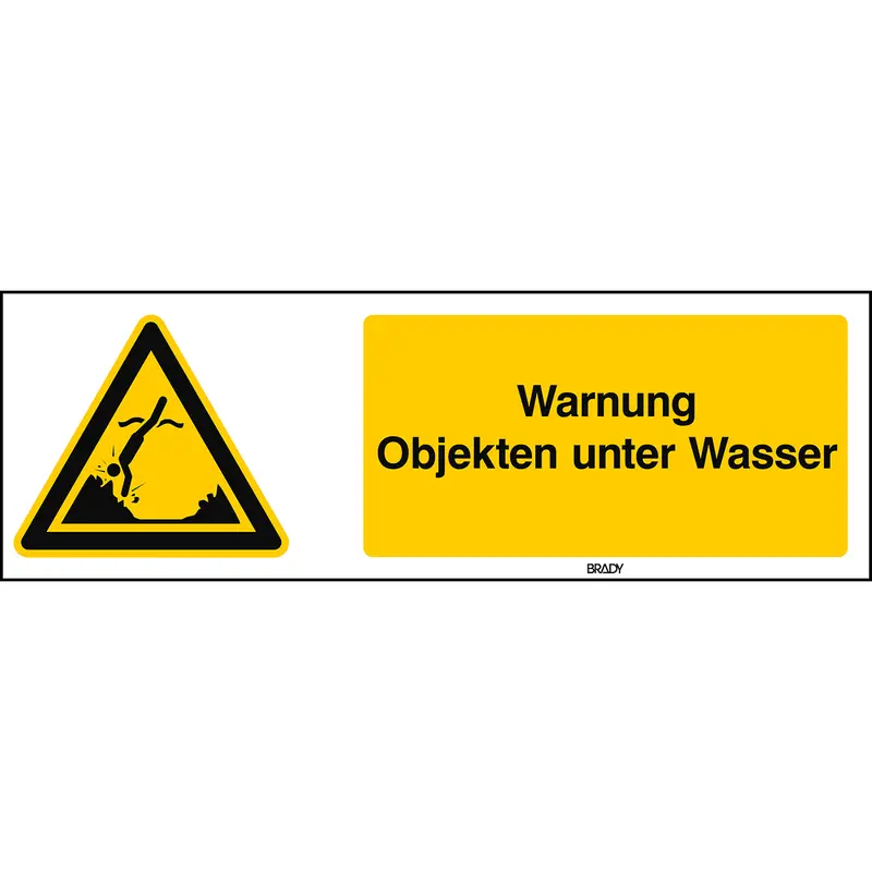 ISO Sicherheitskennzeichnung - Warnung Objekten unter Wasser