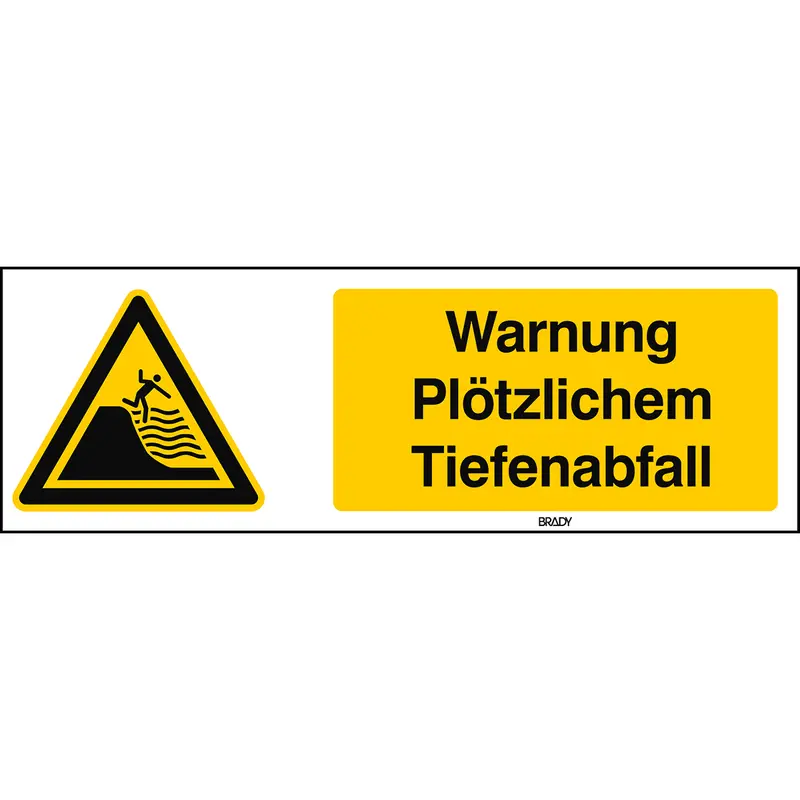 ISO Sicherheitskennzeichnung - Warnung Plötzlichem Tiefenabfall
