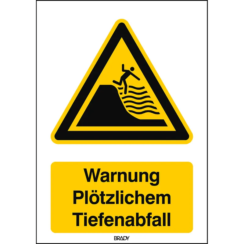 ISO Sicherheitskennzeichnung - Warnung Plötzlichem Tiefenabfall