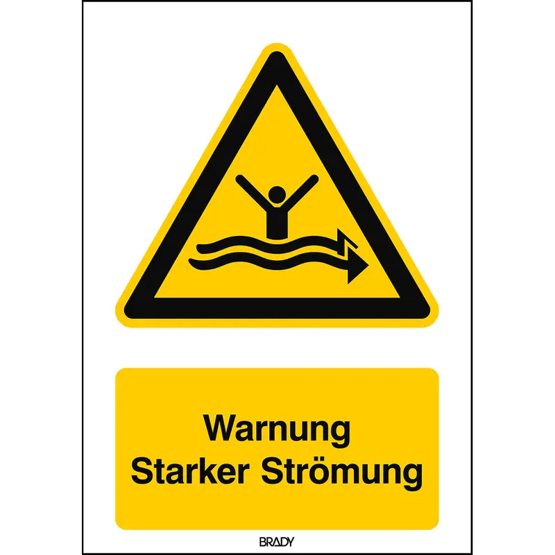ISO Sicherheitskennzeichnung - Warnung Starker Strömung