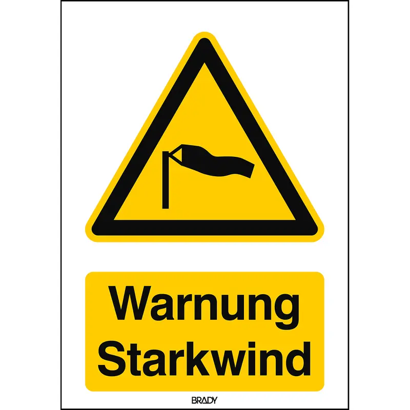 ISO Sicherheitskennzeichnung - Warnung Starkwind