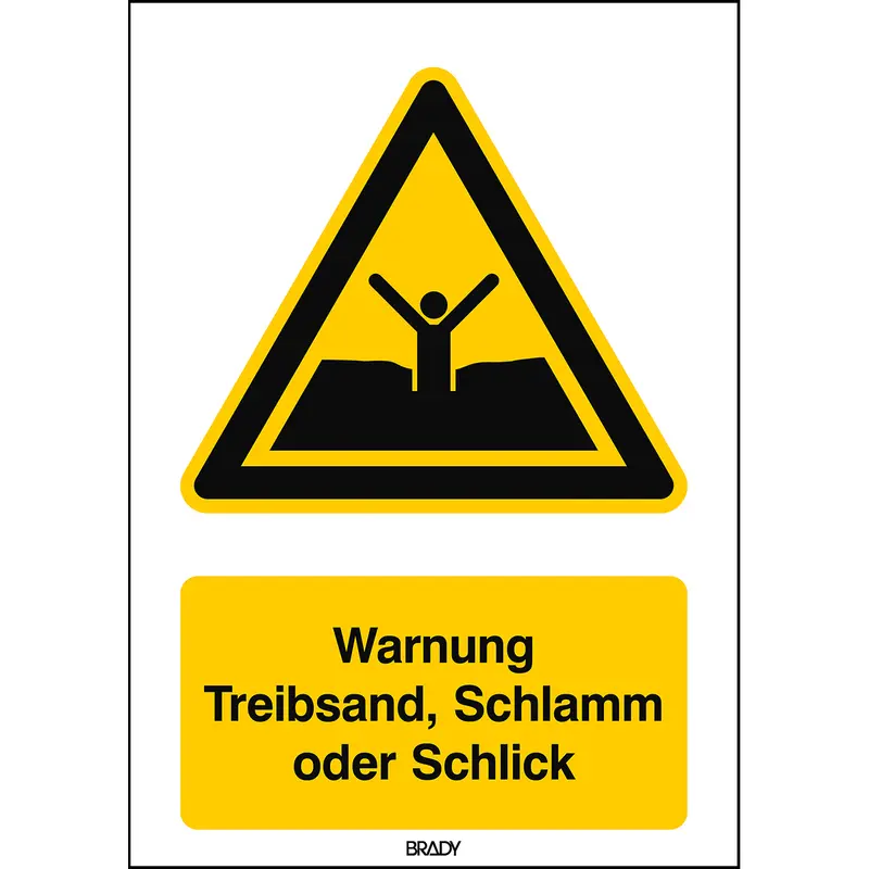 ISO Sicherheitskennzeichnung - Warnung Treibsand, Schlamm oder Schlick