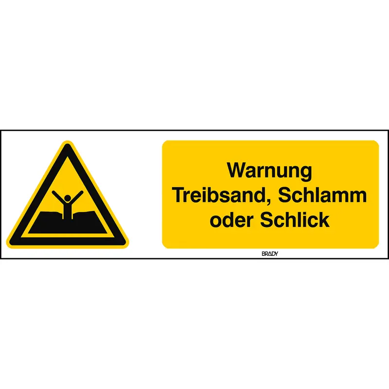 ISO Sicherheitskennzeichnung - Warnung Treibsand, Schlamm oder Schlick