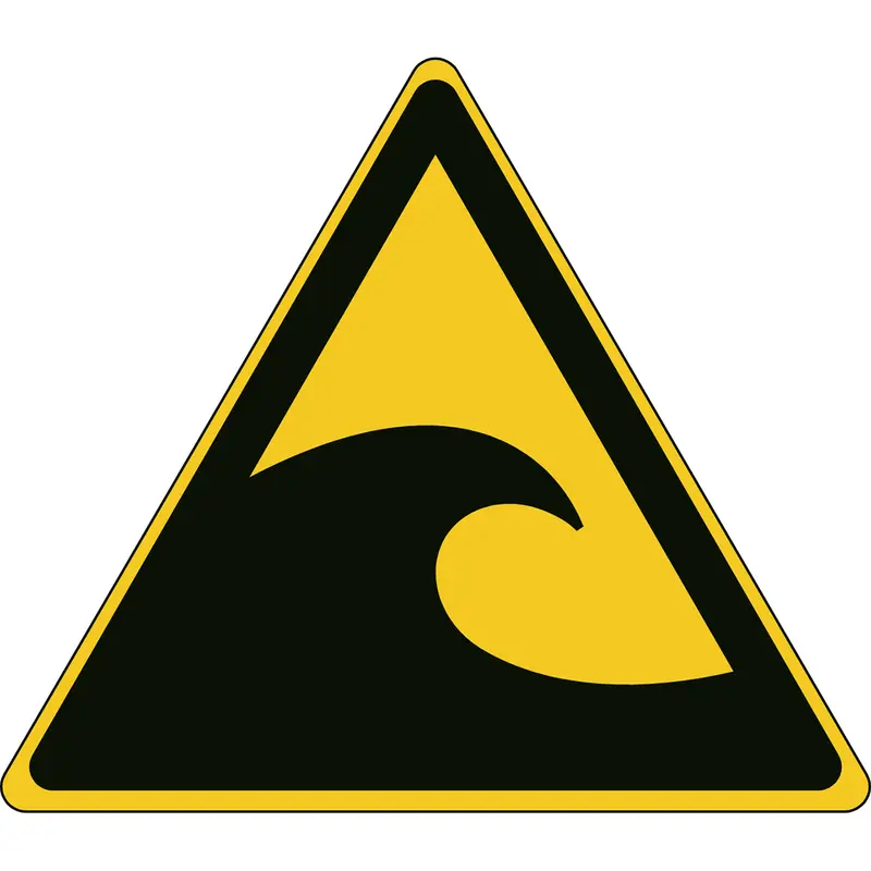 ISO Sicherheitskennzeichnung - Warnung Tsunami-Gefahrenzone
