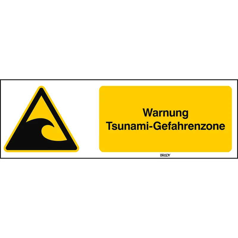 ISO Sicherheitskennzeichnung - Warnung Tsunami-Gefahrenzone