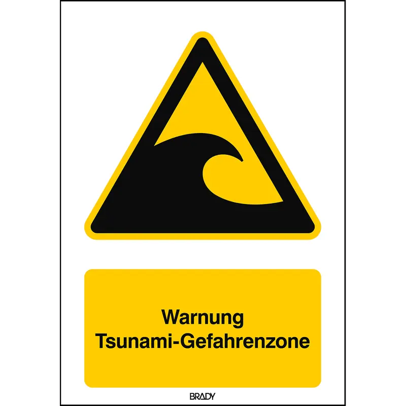 ISO Sicherheitskennzeichnung - Warnung Tsunami-Gefahrenzone