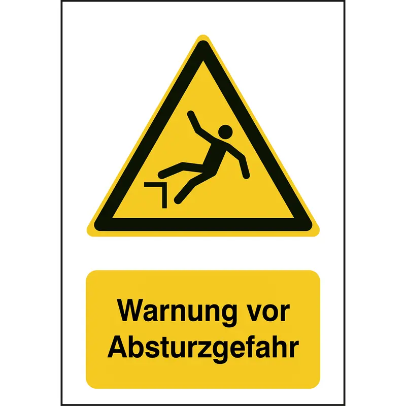 ISO Sicherheitskennzeichnung - Warnung vor Absturzgefahr
