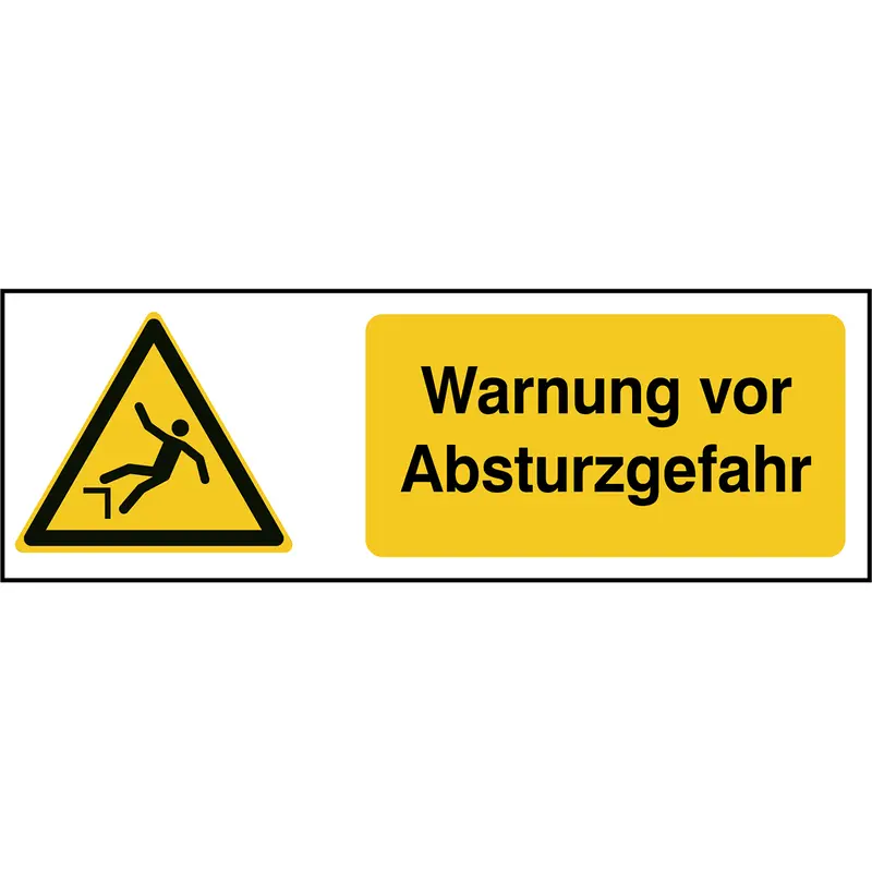 ISO Sicherheitskennzeichnung - Warnung vor Absturzgefahr
