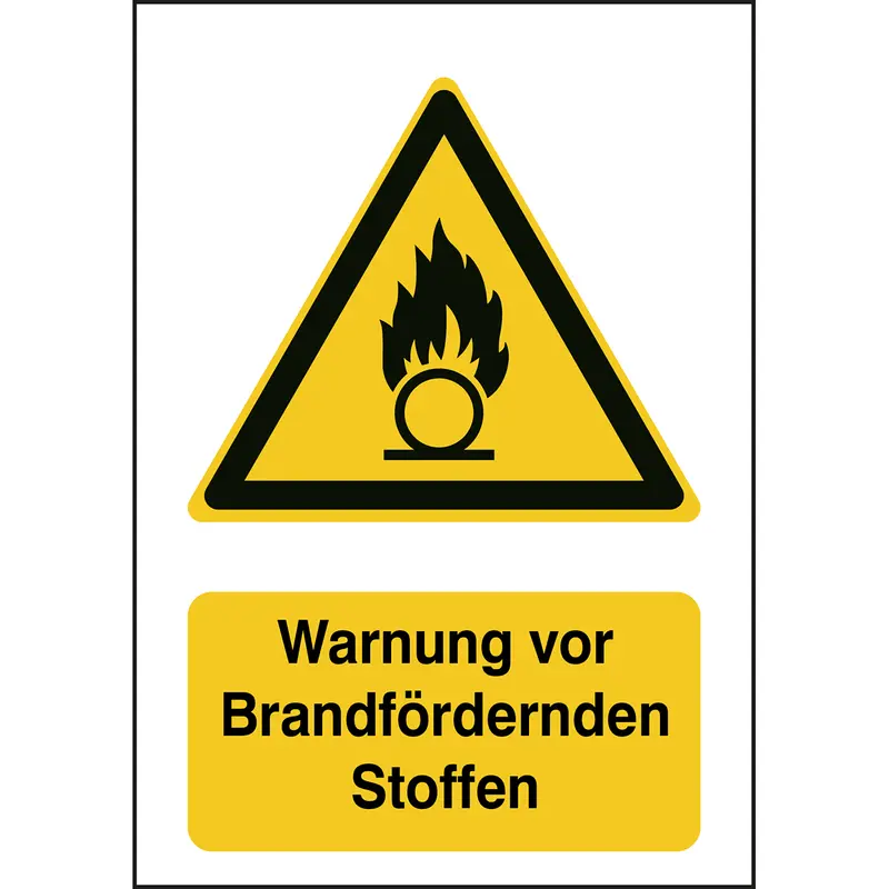 ISO Sicherheitskennzeichnung - Warnung vor brandfördernden Stoffen