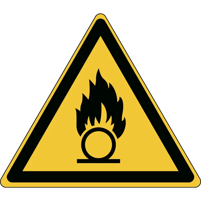 ISO Sicherheitskennzeichnung - Warnung vor brandfördernden Stoffen