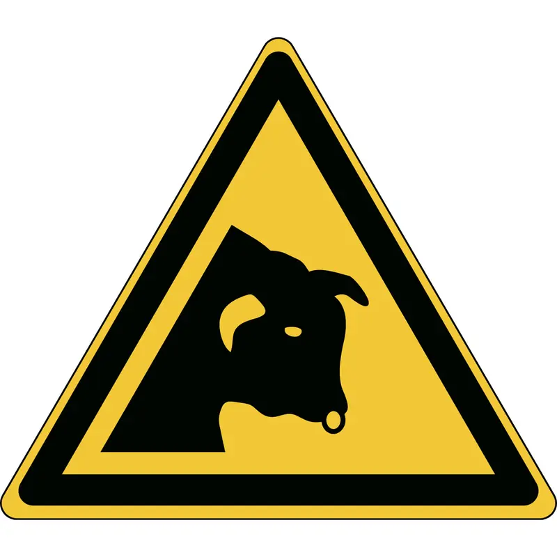 ISO Sicherheitskennzeichnung - Warnung vor dem Stier