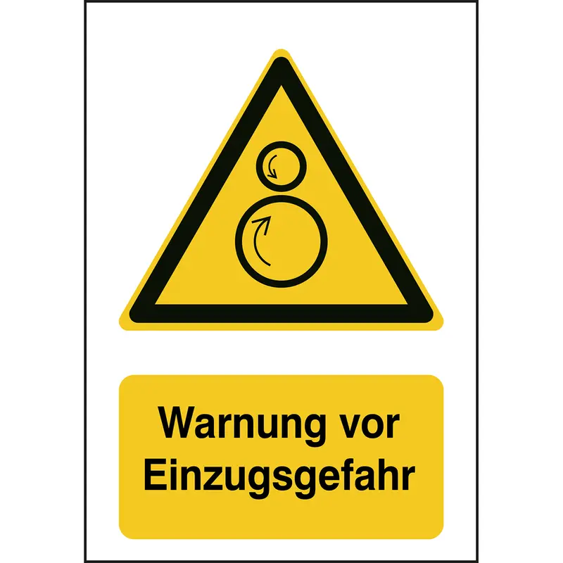 ISO Sicherheitskennzeichnung - Warnung vor gegenläufige Rollen