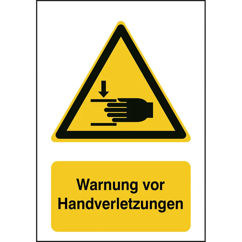 ISO Sicherheitskennzeichnung - Warnung vor Handverletzungen