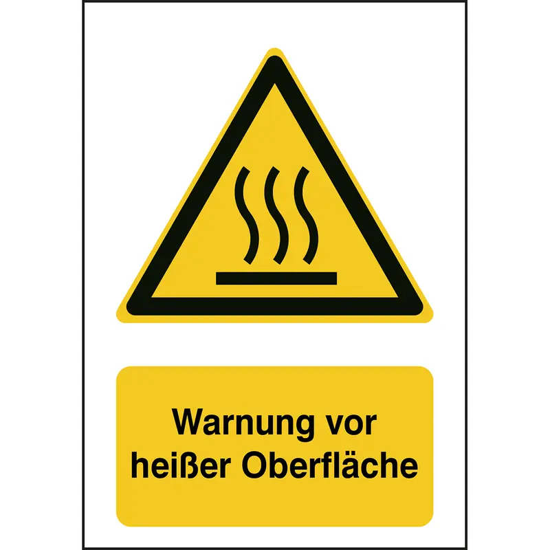 ISO Sicherheitskennzeichnung - Warnung vor heisser Oberfläche