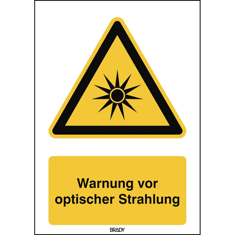 ISO Sicherheitskennzeichnung - Warnung vor optischer Strahlung