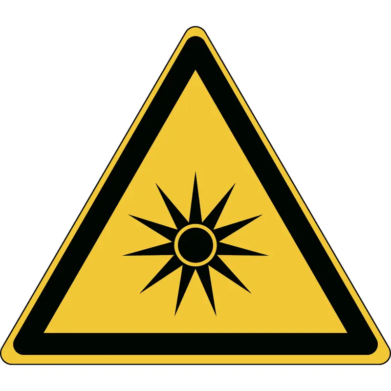 ISO Sicherheitskennzeichnung - Warnung vor optischer Strahlung
