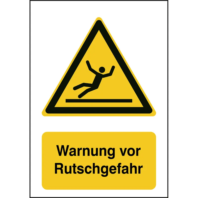 ISO Sicherheitskennzeichnung - Warnung vor Rutschgefahr