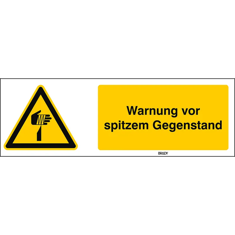 ISO Sicherheitskennzeichnung - Warnung vor spitzem Gegenstand