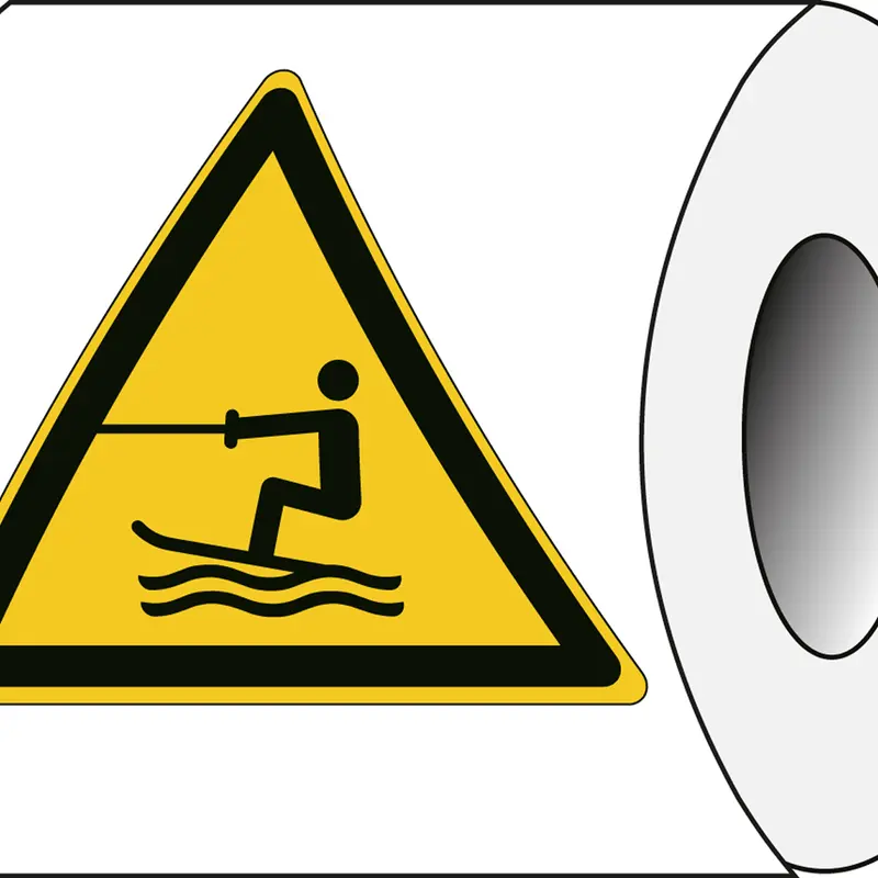ISO Sicherheitskennzeichnung - Warnung - Wasseraktivität durch Ziehen