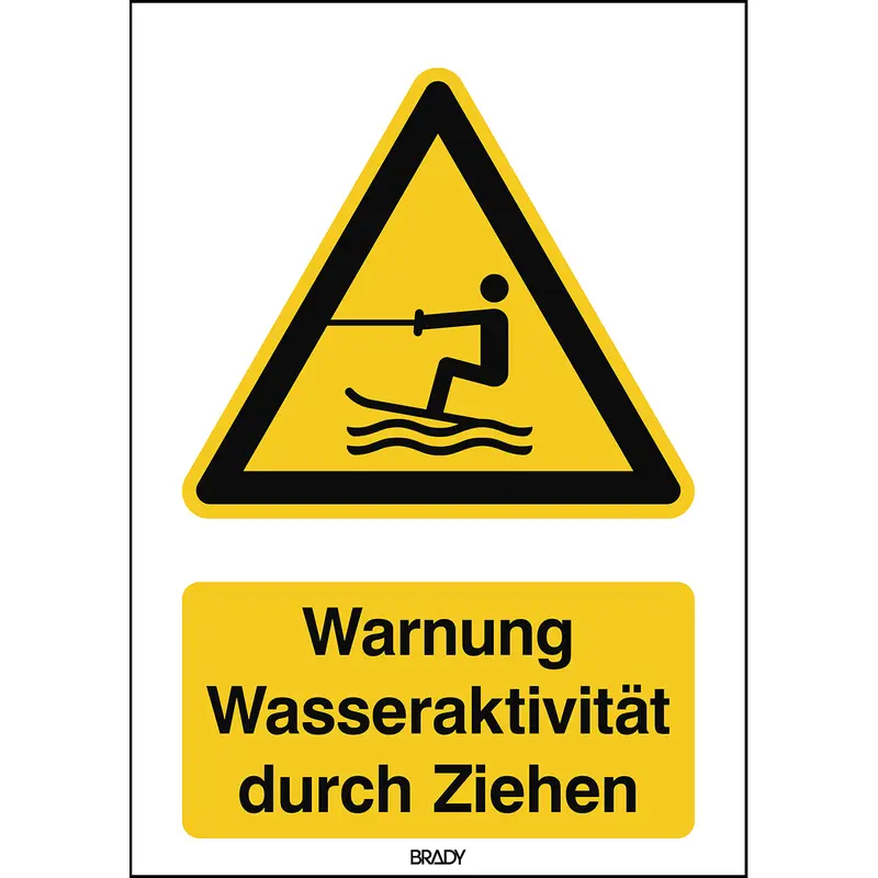 ISO Sicherheitskennzeichnung - Warnung - Wasseraktivität durch Ziehen