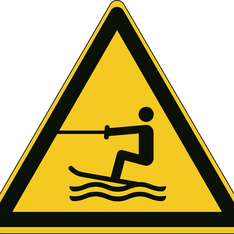 ISO Sicherheitskennzeichnung - Warnung - Wasseraktivität durch Ziehen