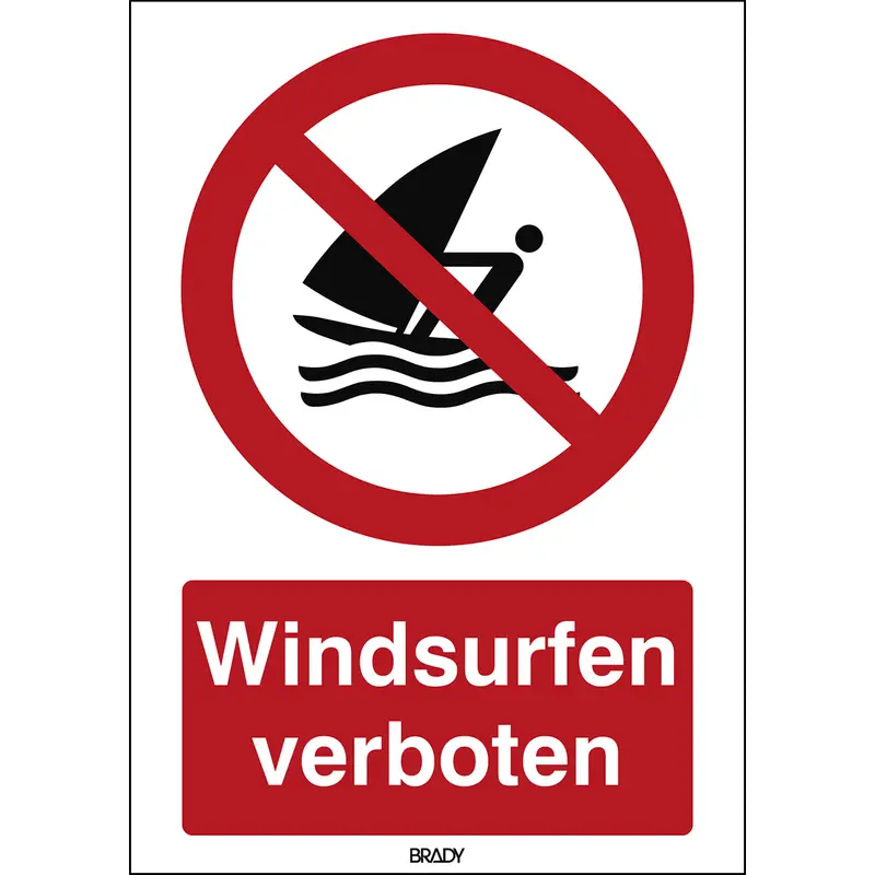 ISO Sicherheitskennzeichnung - Windsurfen verboten
