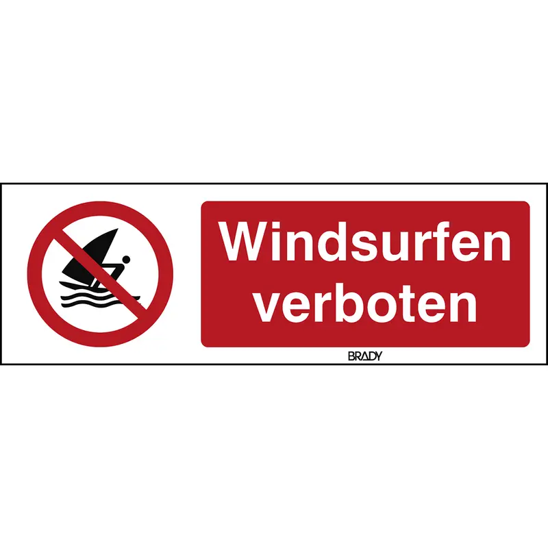 ISO Sicherheitskennzeichnung - Windsurfen verboten
