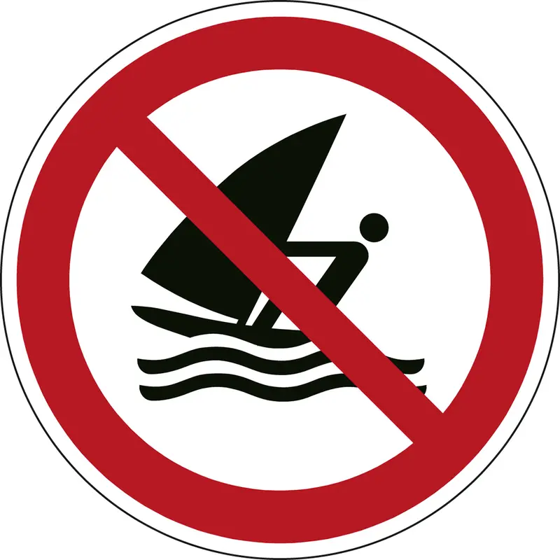 ISO Sicherheitskennzeichnung - Windsurfen verboten