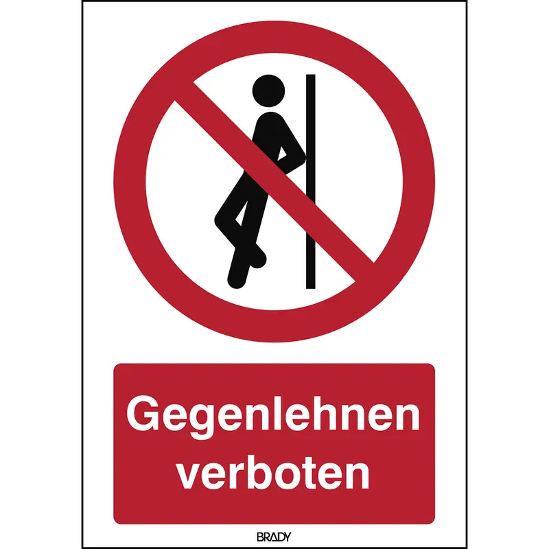 ISO-Sicherheitsschild - Anlehnen verboten