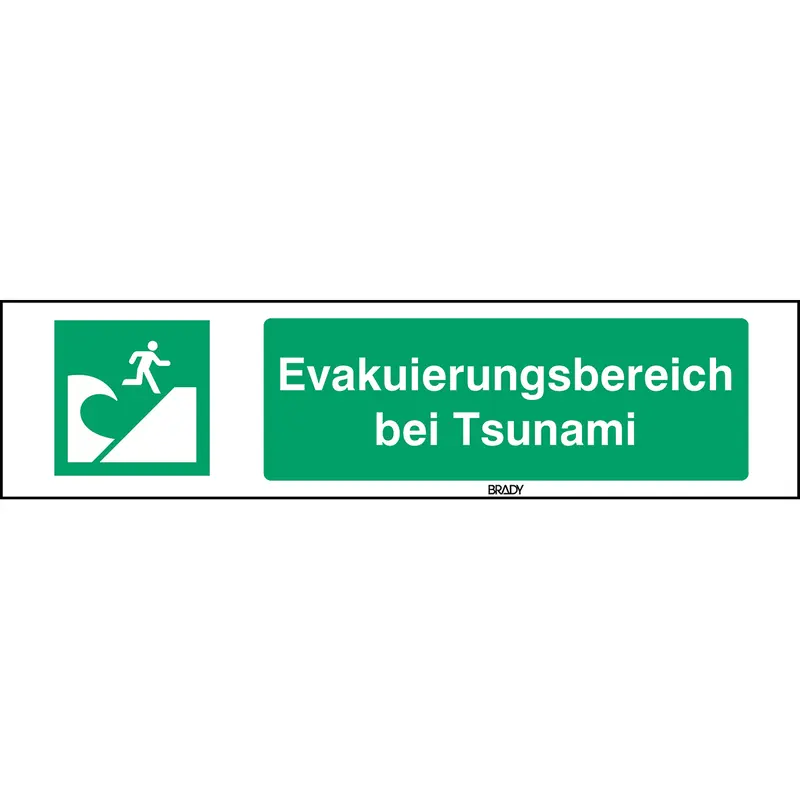 ISO-Sicherheitsschild - Evakuierungsbereich bei Tsunami