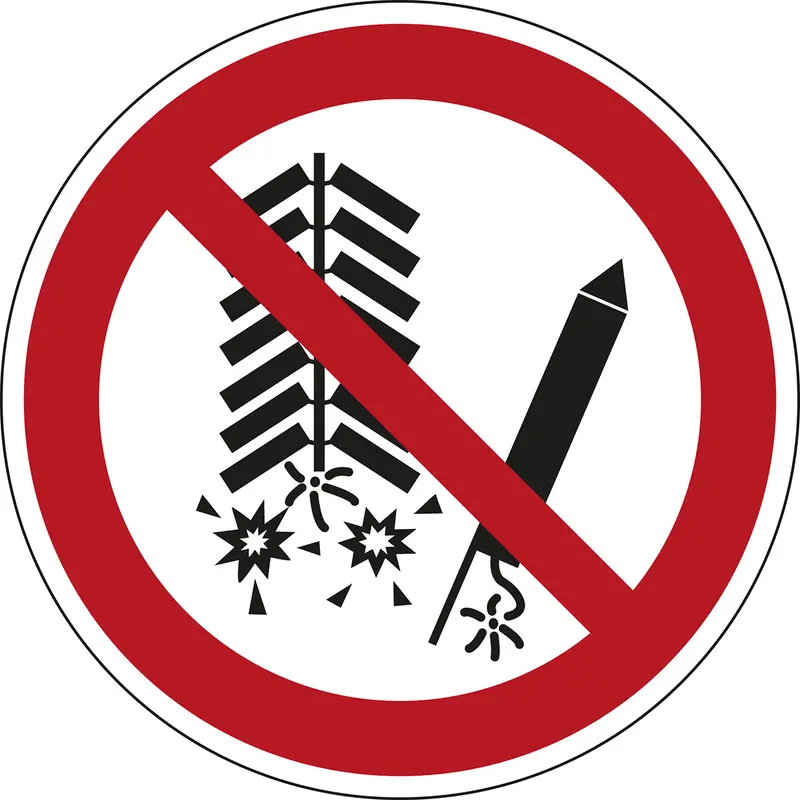 ISO-Sicherheitsschild - Feuerwerk verboten