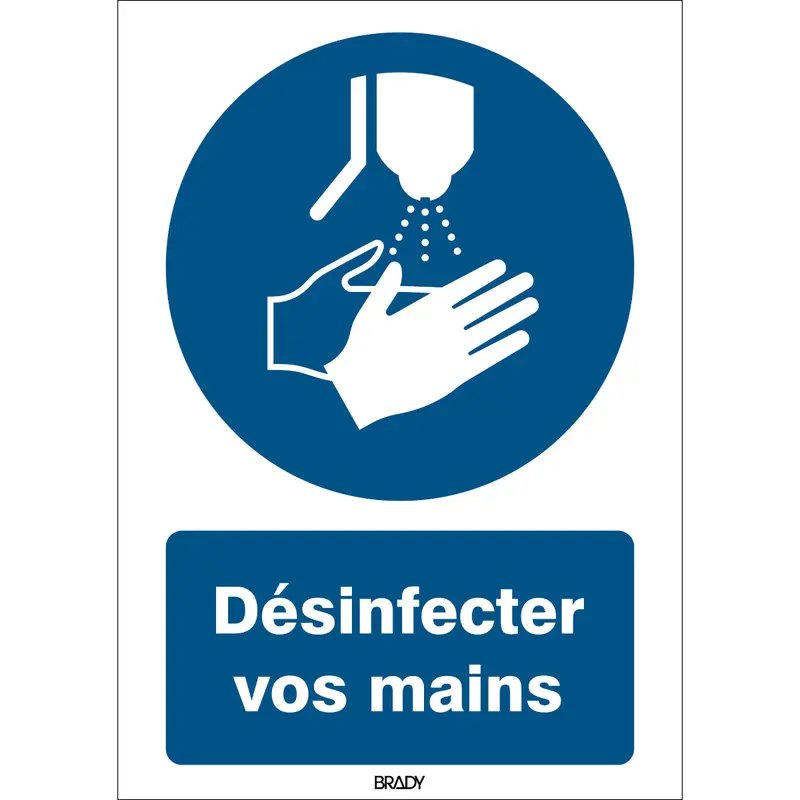 ISO-Sicherheitsschild - Hände desinfizieren