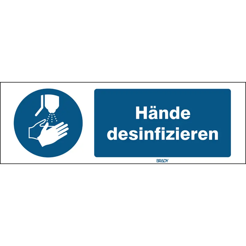 ISO-Sicherheitsschild - Hände desinfizieren