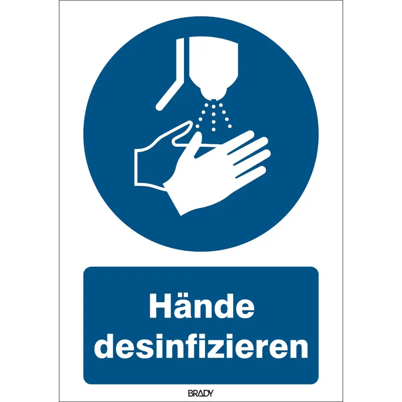 ISO-Sicherheitsschild - Hände desinfizieren