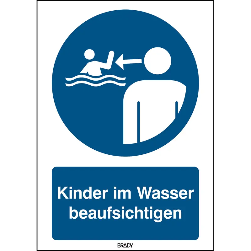 ISO-Sicherheitsschild - Kinder im Wasser beaufsichtigen