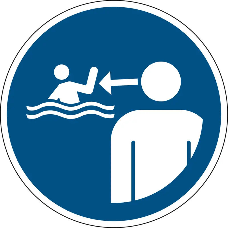 ISO-Sicherheitsschild - Kinder im Wasser beaufsichtigen