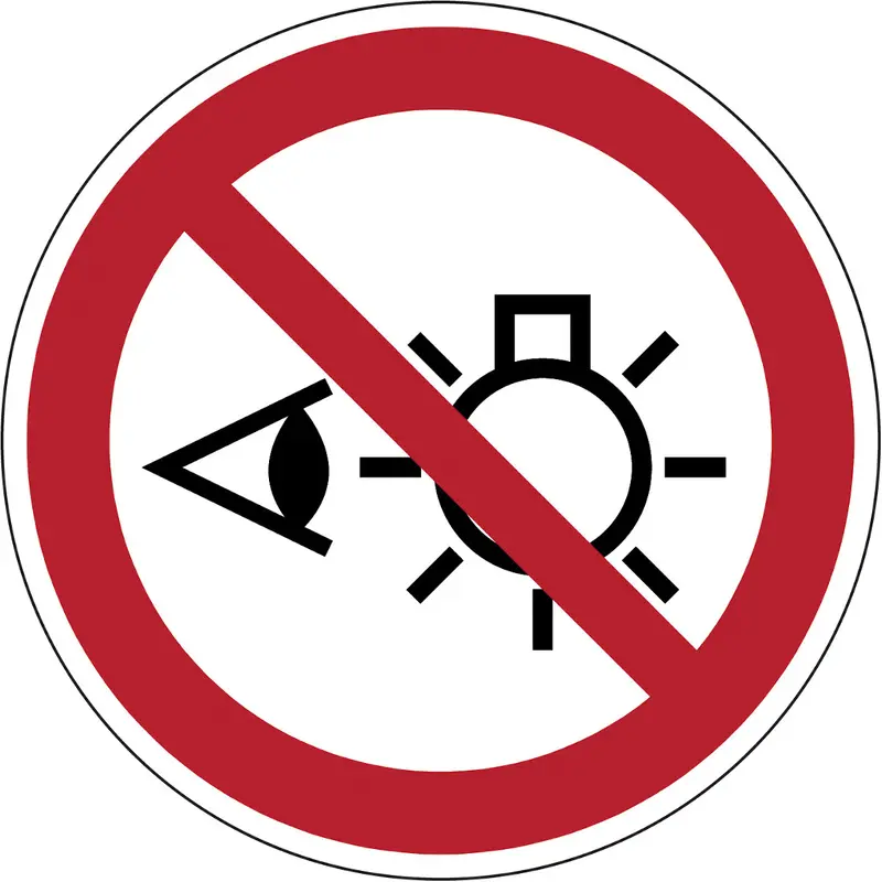 ISO-Sicherheitsschild - Nicht in die Lichtquelle blicken