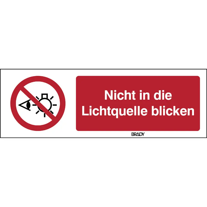 ISO-Sicherheitsschild - Nicht in die Lichtquelle blicken