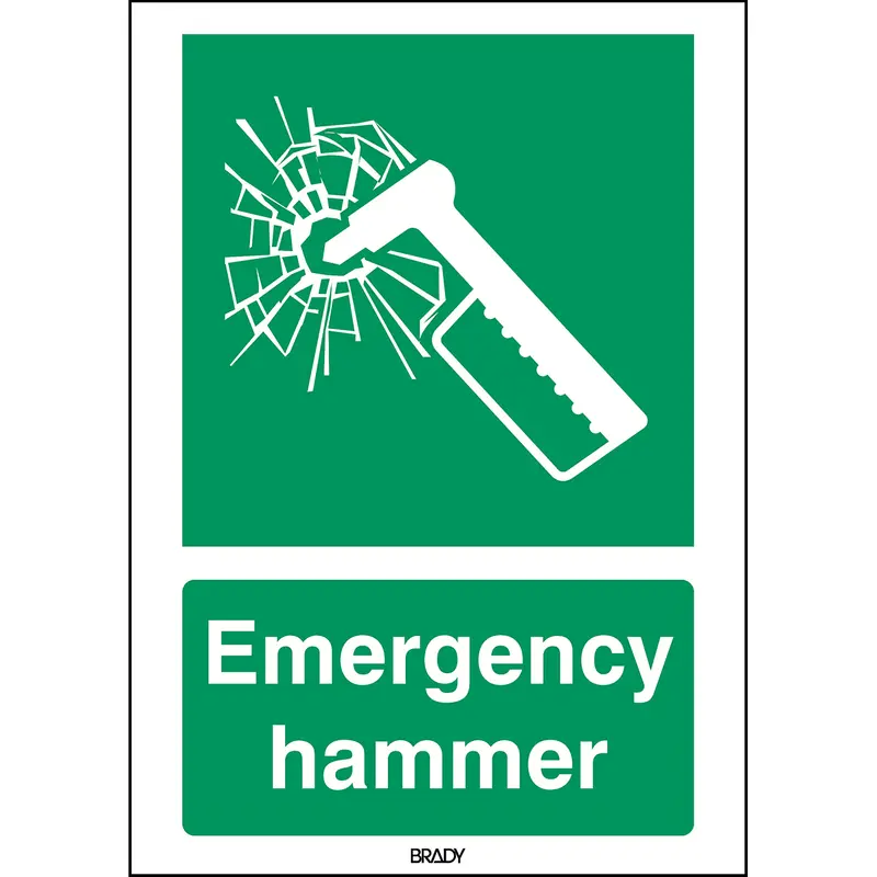 ISO-Sicherheitsschild - Notfallhammer