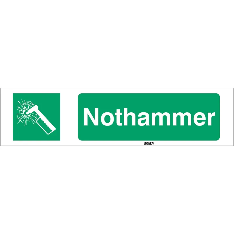 ISO-Sicherheitsschild - Notfallhammer